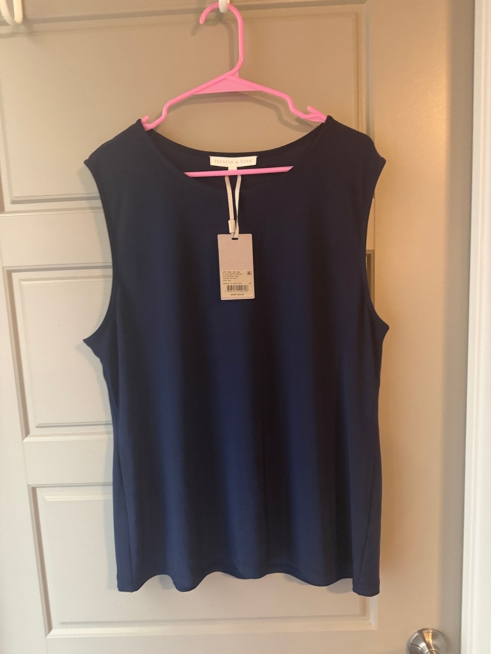 NWT Preston & York Dark Navy Selena Sleeveless Shell Tank